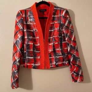 Escada Bamba Painted Lacquered Tweed Blazer Jacket